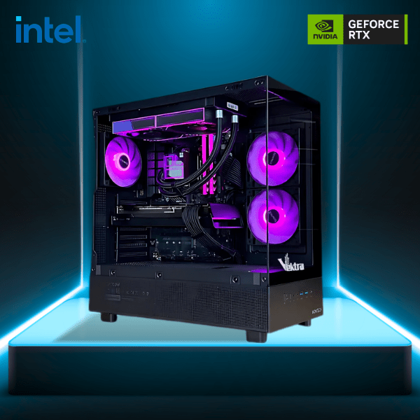 Vektra RDY XR Black Intel Gaming PC - Intel Core CPU, Nvidia GeForce RTX, 32GB DDR5 RAM, 1TB Gen4 SSD, AIO Liquid Cooled, Windows 11 Pro, 2 Years Warranty - Vektra Computers LLC Vektra RDY XR Black Intel Gaming PC - Intel Core CPU, Nvidia GeForce RTX, 32GB DDR5 RAM, 1TB Gen4 SSD, AIO Liquid Cooled, Windows 11 Pro, 2 Years Warranty - Vektra Computers LLC